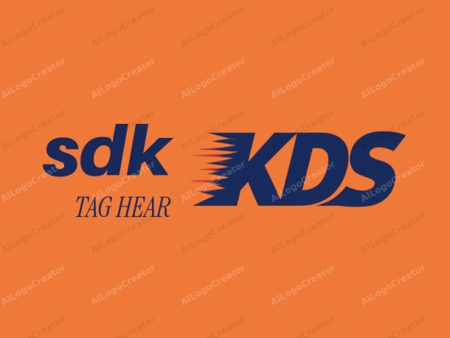 El logotipo presenta un texto estilizado y audaz en el centro de un fondo naranja. La palabra "KDS" está escrita en letras mayúsculas utilizando una fuente moderna sin serifa. La "K" y la "S" son de color azul marino, creando