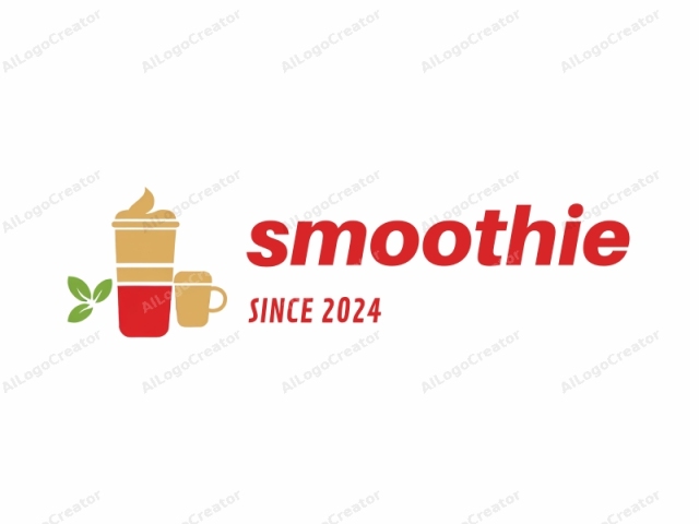 นี่คือโลโก้กราฟิกแบบเรียบง่ายและแบนที่แสดงถึงถ้วยกาแฟที่ได้รับการออกแบบอย่างมีสไตล์ การออกแบบมีสีหลักสามสี: เบจ, แดง, และเขียว พื้นหลังเป็นสีขาว ซึ่งให้ความคมชัดที่เน้นความเรียบง่ายของภาพ