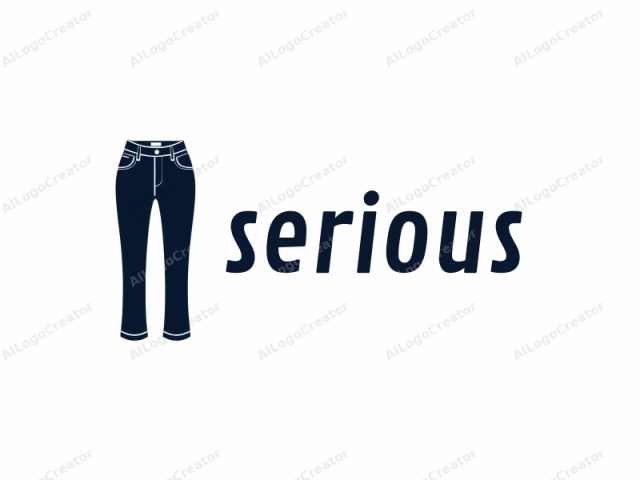 Esta es una ilustración minimalista de un logo de un par de jeans azules. Los jeans están dibujados en un estilo limpio y vectorial, caracterizado por líneas definidas y colores sólidos. El diseño carece de texturas, sombreados o degradados, dándole un aspecto