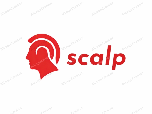 This is a minimalist, digital logo of a stylized human head, facing to the left. The head is depicted in bold, solid red, and it is positioned against a plain white background. The human figure is simplified with smooth, rounded edges