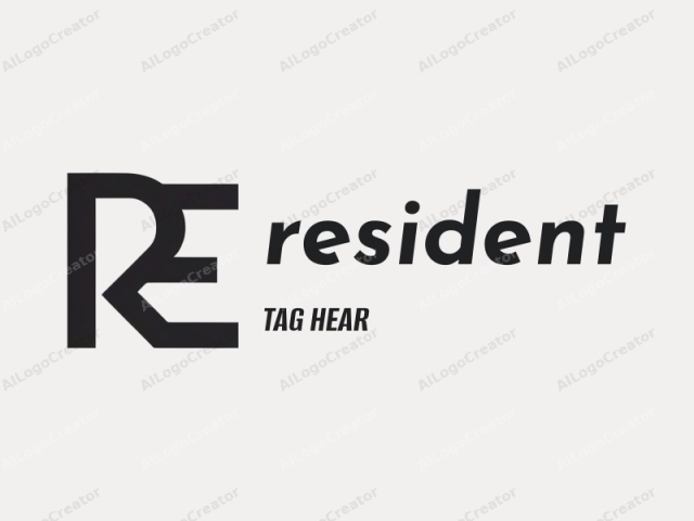 The logo image is a simple, minimalistic design, consisting of an uppercase letter "R" with a curved tail. The letter "R" is rendered in bold, black, sans-serif typeface, standing out prominently against a clean, plain