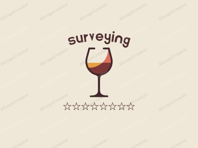 This is a digital illustration of a wine glass, executed in a flat, minimalistic style with clean lines and bold, solid colors. The wine glass is centrally placed on a beige background. It features a thick black rim that outlines the entire glass