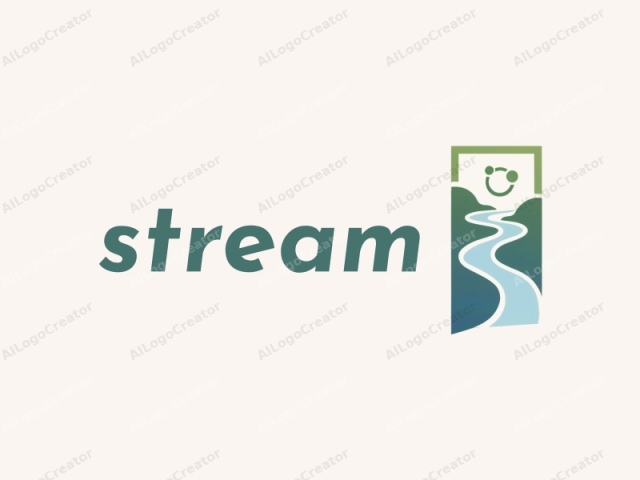 This is a digital logo featuring clean, vector-based graphic elements in a minimalist style. The logo comprises a rectangular frame with rounded corners. The frame's outer edges are delineated in a light green color, while the interior is filled with shades of