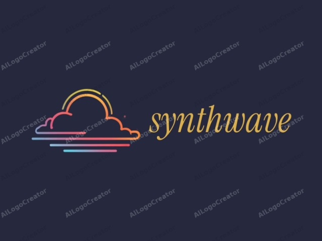 in which you must describe the image in detail, focusing on its visual elements, textures, and mood. The image features a stylized cloud against a dark blue background. The cloud, rendered in a minimalist, flat design, is outlined with a gradient