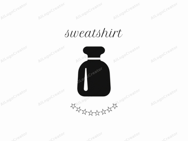 This is a minimalist, black-and-white vector drawing of a stylized bottle, typically used to represent olive oil. The bottle has a rounded, bulbous body with a slightly flattened bottom, a thick, circular neck, and a cap reminiscent of