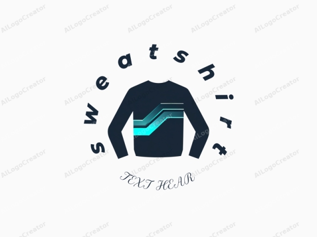 This logo image features a stylized, abstract representation of a sweater. The sweater is depicted in a simple, clean design, primarily made of dark navy blue fabric. The main body of the sweater is solid blue with no visible stitching or texture.