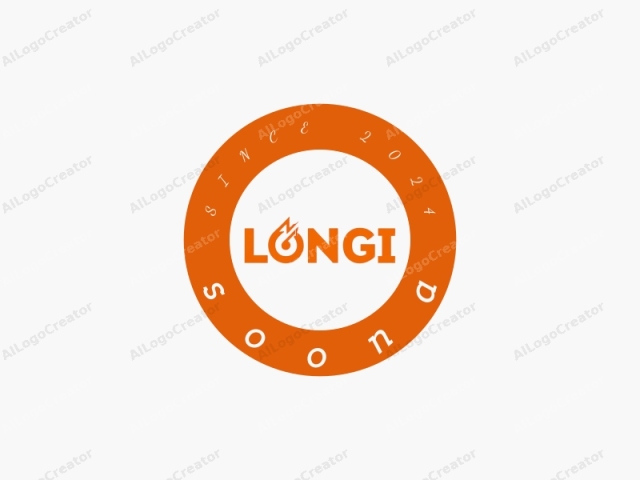 que presenta un diseño minimalista y moderno. Este es un logotipo gráfico digital con una estética nítida y limpia. El enfoque central es la palabra "LONGI" en letras mayúsculas y en negrita. La "O" en "LONGI" está estilizada