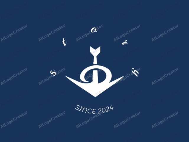 The logo is a clean, minimalist design featuring a white silhouette of a stylized, abstract arrow against a dark blue background. The arrow points upward and is composed of a single, curved shaft that splits at the tip, forming two parallel, upward