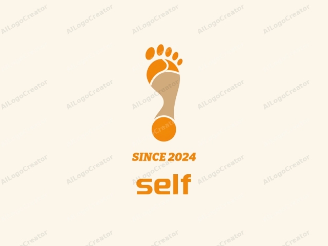 emphasizing the simplicity and clarity of the design. The logo image is a minimalistic depiction of a human foot, rendered in a flat, graphic style with bold colors. The foot is centered against a smooth, light beige background. The design features a