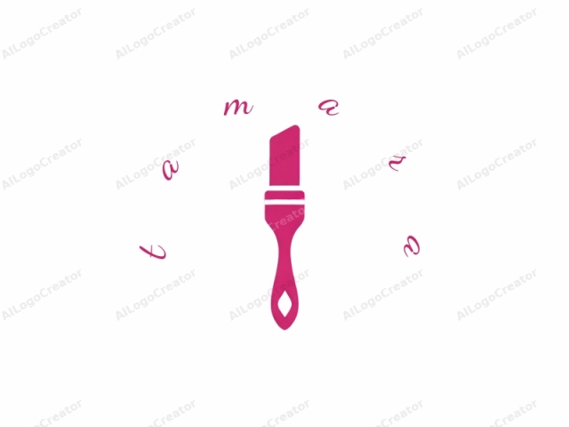 Este es un logo digital minimalista de un pincel, representado en un vibrante color magenta sobre un fondo blanco puro. El pincel está dibujado de manera simplificada, plana y estilizada, sin detalles o texturas intrincadas.