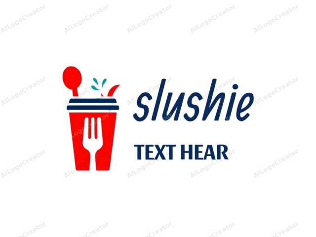 a stylized representation of a food item. The logo is a simplified, minimalist illustration in a flat design style. It features a red, stylized coffee cup with a white lid, occupying the center of the image. The coffee cup has a