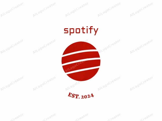 This is a minimalist logo featuring a stylized, flat graphic design. The central element is a large, bold, red circle against a plain white background. Within the circle, three parallel horizontal red lines are arranged evenly, forming a simple, yet