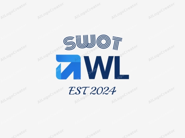 這是一個為企業或品牌設計的簡潔且現代的標誌。圖像以極簡主義設計為特色，注重簡潔和清晰。標誌由一個粗體的藍色小寫字母"W"組成，並帶有獨特的、風格化的翅膀狀延伸