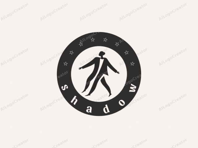 This logo features a minimalist, black silhouette of a person in motion against a light beige background. The person is depicted without any facial details or specific body features, emphasizing their overall form and movement. The figure is captured in a dynamic stance, with