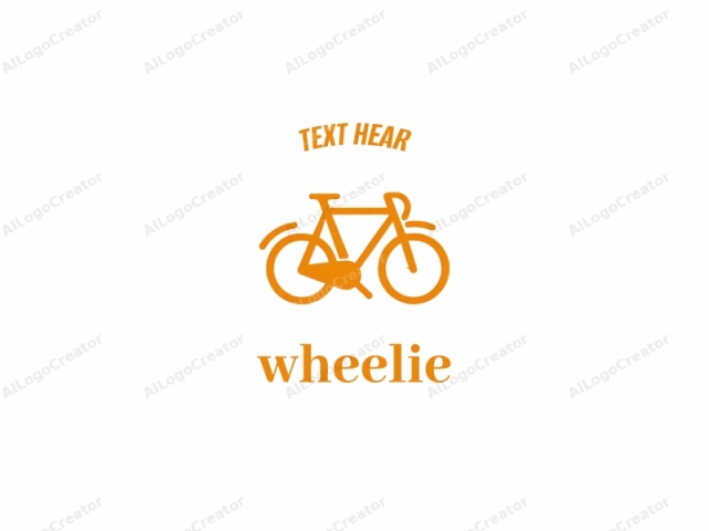 Dieses Logo ist eine einfache, minimalistische Darstellung eines Fahrrads, das in Orange auf weißem Hintergrund gezeichnet ist. Das Fahrrad wird in einem flachen, kräftigen Linienstil dargestellt, ohne Schatten oder Verläufe. Das Design ist symmetrisch, mit beiden Rädern