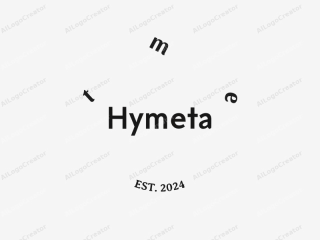 Dieses Logo-Bild zeigt den Namen "HyMeta" prominent in der Mitte der Komposition. Der Text ist in einer serifenlosen Schriftart geschrieben, die durch saubere, gerade Linien und gleichmäßige Dicke gekennzeichnet ist. Die Schrift ist fett und in Großbuchstaben