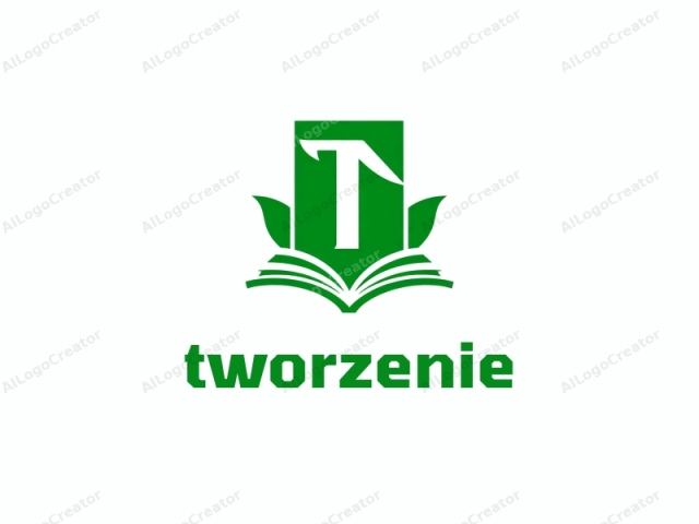 Este es un logotipo digital limpio y simple que consiste en un fondo verde. En el centro, hay un emblema verde prominente con una letra mayúscula blanca "T" en el medio. La "T" está estilizada, con bordes afilados,