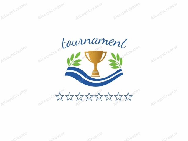 Este es un logotipo limpio y simple, que presenta una copa de trofeo dorado colocada centralmente sobre un fondo blanco. El trofeo se representa con una apariencia suave y pulida, simbolizando logro o victoria. Tiene dos asas y un cuenco ancho y redondo, dando