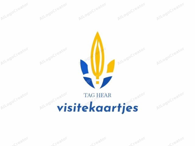 The logo is a simplified, abstract design, featuring bold, modern, and geometric shapes. At the center of the image is a stylized, yellow flame, which resembles a flame with a smooth, pointed tip. The flame extends vertically, pointing