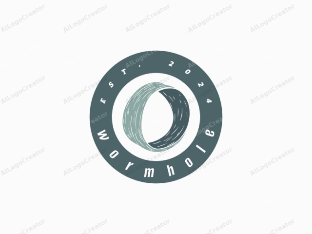 This is a stylized, abstract logo featuring a simple yet striking design. The logo consists of a large, continuous circular shape with two distinct color gradients: a light teal on the left and a dark teal on the right. The light teal portion