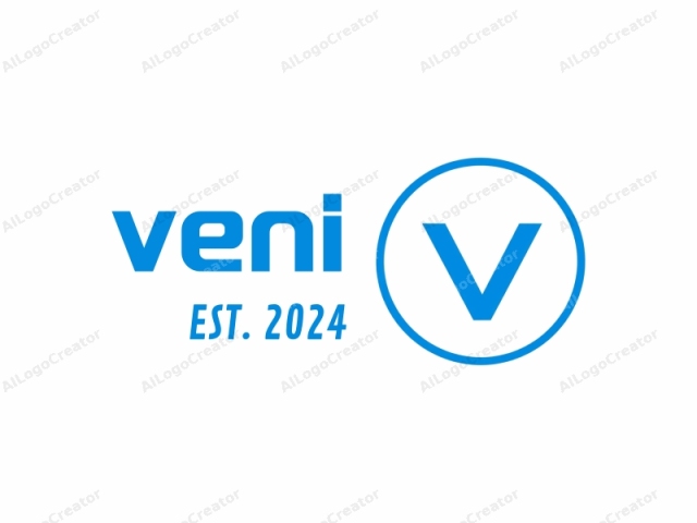 The image is a simple, modern logo consisting of a blue capital letter "V" centered within a blue circle. The circle and the letter "V" are the only objects in the image. The background is plain white, providing a stark contrast