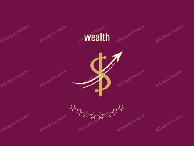 characterized by its vivid, rich, and professional style. The image is a digital, flat design on a solid, deep burgundy background. At the center of the image is a stylized gold dollar sign ($), rendered with clean, sharp lines