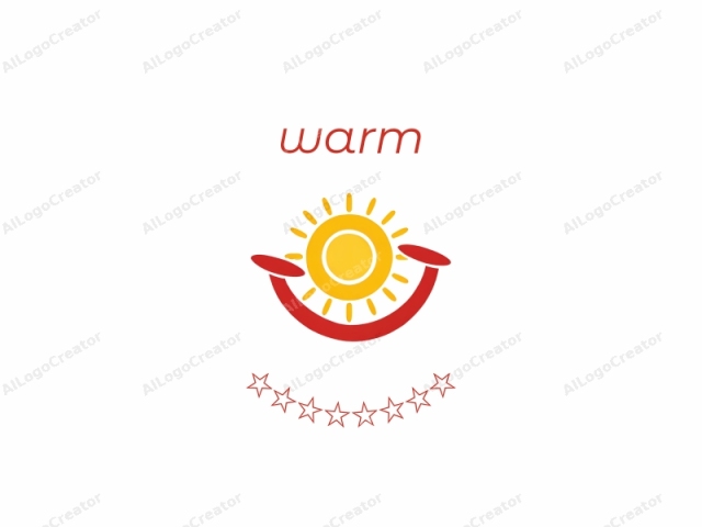 Das Logo zeichnet sich durch ein einfaches, minimalistisches Design aus, das auf einer gelben Sonne zentriert ist. Die Sonne wird als große, runde gelbe Scheibe mit mehreren gelben Strahlen dargestellt, die nach außen strahlen und Wärme und Helligkeit symbolisieren. Die Strahlen sind gleichmäßig verteilt und haben einen sanften Farbverlauf.