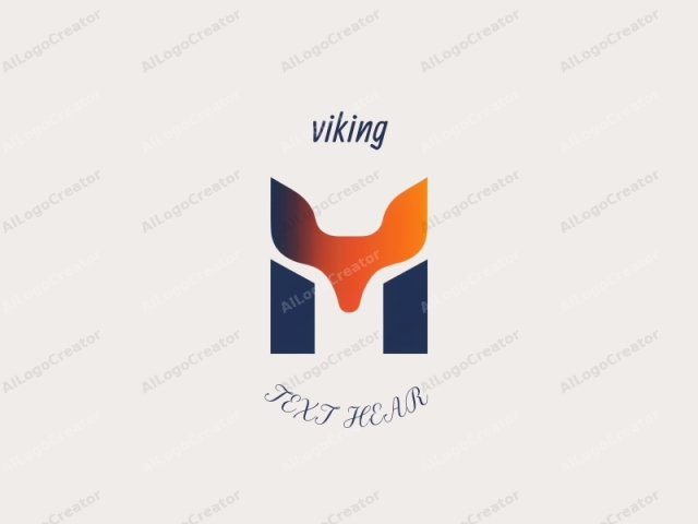 in a minimalist style. This is a digital, geometric logo with a modern, abstract design. The logo features a stylized depiction of a fox head, simplified to large, smooth curves. The primary color scheme includes gradients of orange and blue. The