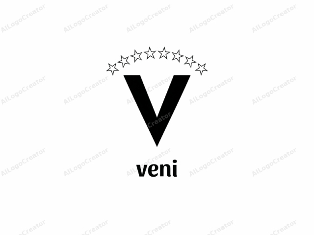 This logo image features a simple yet bold design. It consists of a large black, uppercase "V" set against a stark white background. The letter "V" is geometrically precise, with sharp angles and clean lines, giving it a modern