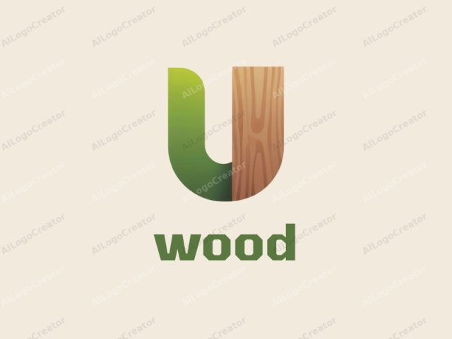 This image is a digitally created, stylized logo featuring a bold, lowercase letter "U". The design incorporates elements of wood grain textures, transitioning seamlessly from the left side of the "U" to the right. The left portion of the letter