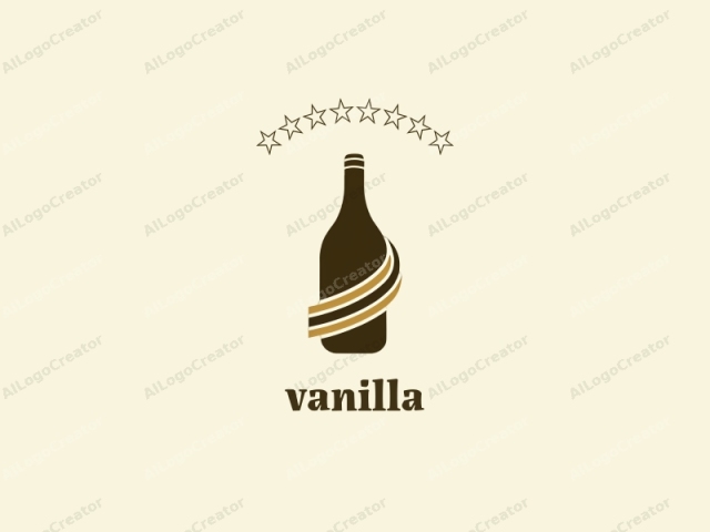 in a minimalist style. The logo image features a stylized depiction of a wine bottle. The bottle is centrally placed against a light beige background and is illustrated in dark brown, with a simple, clean design. The bottle has a cylindrical shape, typical