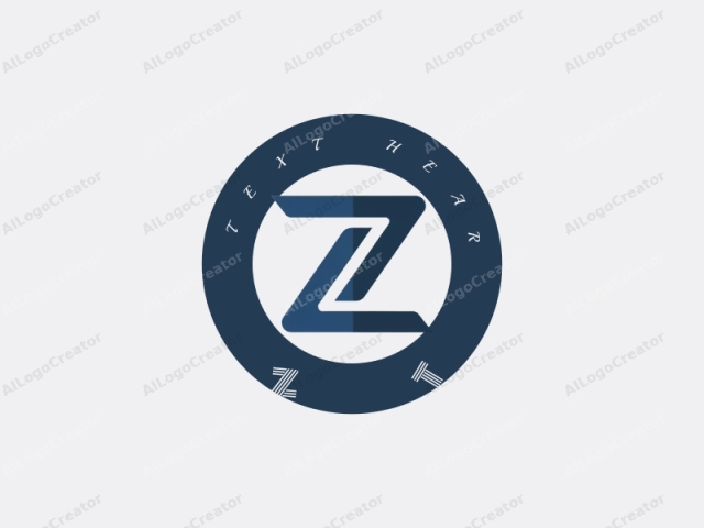 This is a minimalist, geometric logo designed in a modern style. The primary element of the logo is the uppercase letter "Z," which is stylized with smooth, fluid lines. The "Z" is depicted in two colors: the upper part