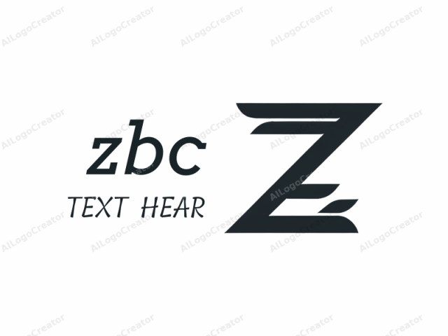 ภาพโลโก้เป็นการออกแบบที่เรียบหรูและมินิมอล ประกอบด้วยตัวอักษร "Z" ตัวใหญ่ที่มีลวดลายสมัยใหม่ที่เป็นเอกลักษณ์ ตัวอักษร "Z" ถูกแสดงด้วยโทนสีน้ำเงินเข้ม-ดำ สร้างความคมชัดที่โดดเด่นกับพื้นหลังสีขาวสว่าง ตัวอักษร