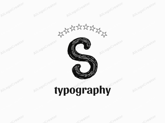 ภาพนี้เป็นการออกแบบดิจิทัลแบบมินิมอลของตัวอักษร "s" ตัวพิมพ์เล็กด้วยหมึกสีดำหนา รูปร่างของตัวอักษรเรียบและโค้งมน มีการเรียวเล็กน้อยที่ด้านล่าง ซึ่งทำให้ระลึกถึงสไตล์ฟอนต์ sans-serif แบบคลาสสิก