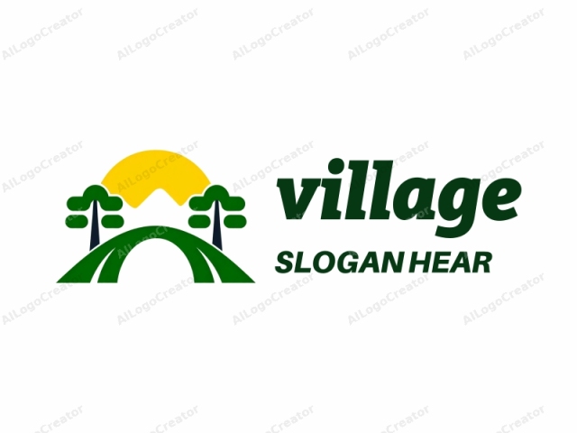 This logo is a simple, stylized, and minimalistic illustration in a flat, digital design style. It features a green, curved arch bridge at the bottom center, symbolizing a passage or connection. Above the bridge, there are two styl