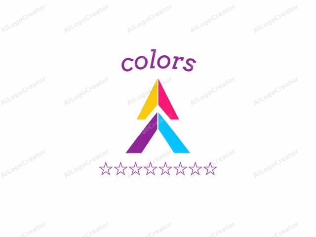 focusing on clarity and simplicity. The image is a digital, abstract logo featuring a triangular shape. The logo consists of three large, bold triangles, each in a distinct color: a yellow triangle pointing upwards on the left, a magenta triangle pointing