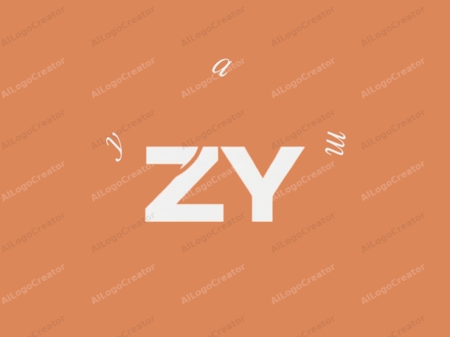 Este logo consiste en las letras "Z Y" en negrita, blancas, con fuentes sans-serif sobre un fondo sólido melocotón-naranja. Las letras están dispuestas horizontalmente, con la "Z" a la izquierda y la "Y" a la derecha, espaciadas