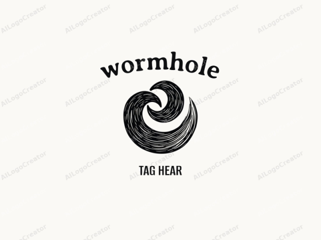 This is a minimalist, monochromatic logo featuring a stylized, abstract design inspired by the shape of waves. The logo is rendered in black ink against a plain, white background, giving it a crisp, clean appearance. The primary graphic element