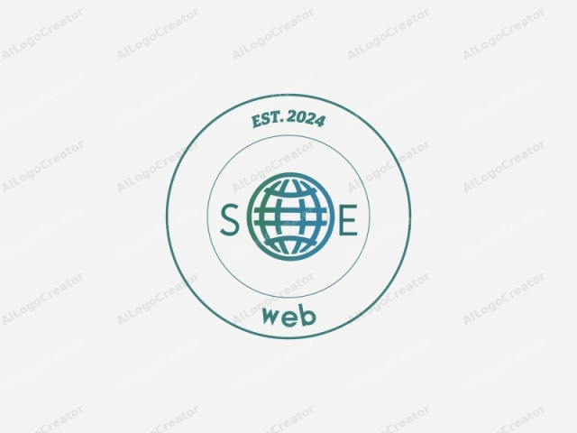 a globe with the acronym "SEO" superimposed on it. The logo features a simple, minimalist design. The globe is centrally positioned and circular in shape. The lines of latitude and longitude are clearly visible, with equal intervals forming a grid