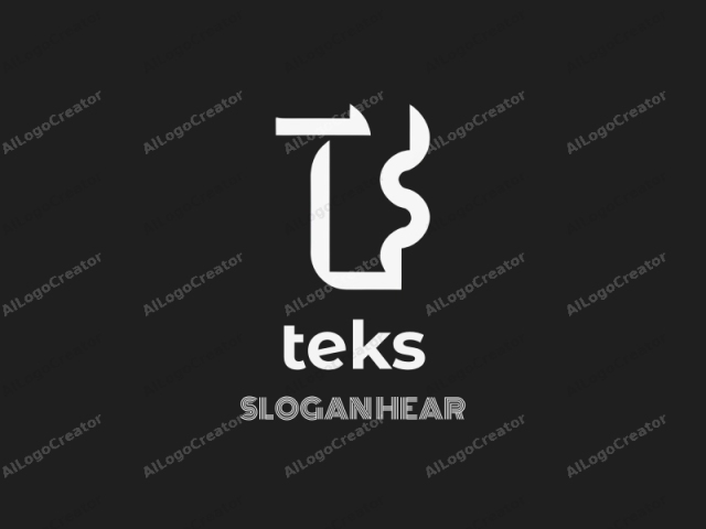 The image is a minimalist logo design set against a solid black background. The logo consists of a stylized letter "S" that resembles a snake or spiral, rendered in a clean, geometric sans-serif font. The white color of the letter stands