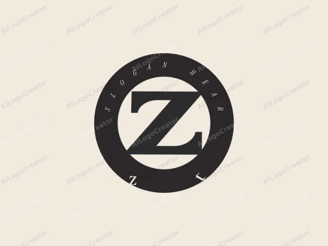 a large, bold, black, uppercase letter "Z" centered on a plain, cream-colored background. The "Z" has a clean, modern serif typeface with smooth, rounded edges, giving it a sophisticated and timeless appearance. The texture