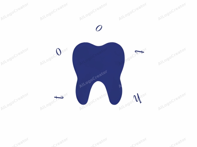 このロゴ画像は、大胆でソリッドな青色で描かれた歯のスタイライズされた表現を特徴としています。歯は、高いコントラストを提供し、その鮮やかな青色を強調する真っ白な背景の中央に配置されています。歯は丸みを帯びています