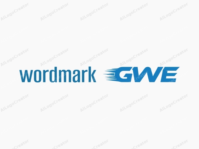 Este logotipo presenta el texto "GWE" en una tipografía sans-serif audaz. Las letras se representan en un azul grueso y audaz, creando un fuerte impacto visual contra el fondo blanco puro. El estilo de la fuente es moderno y limpio, con líneas rectas