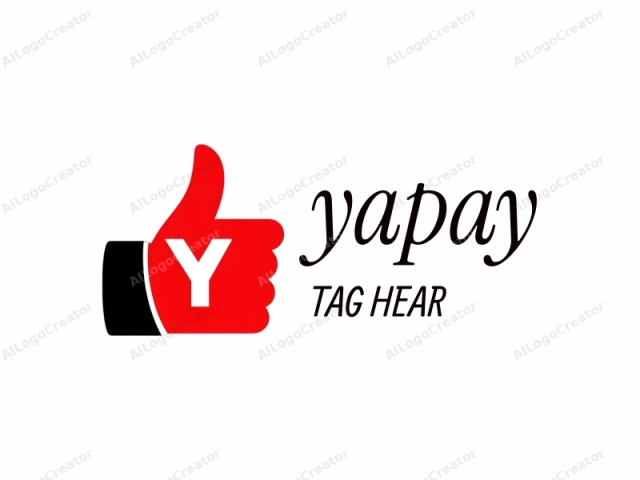 This image is a digital logo with a minimalist design, featuring a red hand giving a thumbs-up gesture. The hand is stylized with bold lines, giving it a flat, two-dimensional appearance. The thumb is positioned upright, pointing upwards, while