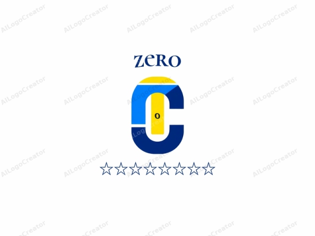 featuring a bold, stylized design. This logo is comprised of the capital letters "C" and "O" in a modern, abstract style. The letter "C" is primarily rendered in dark blue with a yellow interior and a thin, horizontal