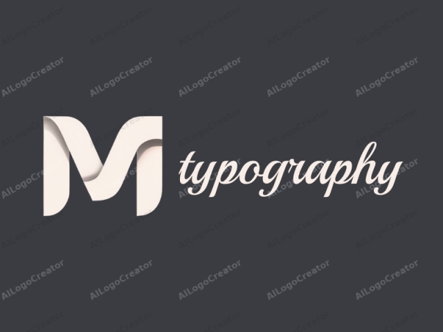 ภาพนี้เป็นการออกแบบดิจิทัลที่แสดงโลโก้แบบมินิมอลของตัวอักษรตัวใหญ่ "M" ที่วางอยู่บนพื้นหลังสีเทาเข้มแบบถ่านหิน ตัวอักษรถูกออกแบบในสไตล์ที่ทันสมัยด้วยเส้นตรงที่เรียบและโค้งที่นุ่มนวล การออกแบบของมันคือ