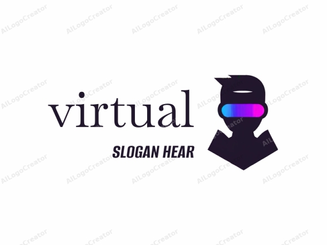 in minimalist style. This image is a stylized, digital, and abstract logo featuring a person in profile. The subject is depicted in solid black, with no discernible facial features. The silhouette is minimalist and clean, focusing on a modern aesthetic.