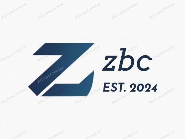 ภาพนี้เป็นการออกแบบกราฟิกแบบมินิมอลที่เรียบง่าย โดยมีตัวอักษร "Z" ตัวพิมพ์ใหญ่ในรูปแบบที่โดดเด่นและมีสไตล์ ตัวอักษร "Z" อยู่ตรงกลางภาพและมีสีน้ำเงินเป็นหลัก โดยเฉดสีน้ำเงินมีความหลากหลาย