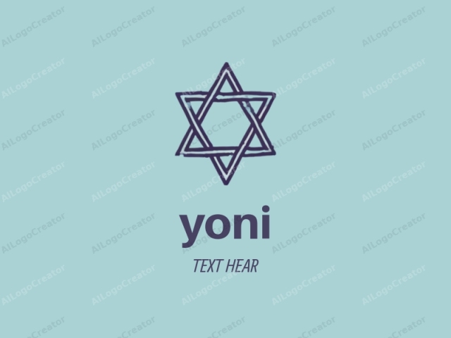 The logo is a simple, stylized depiction of a Star of David, centered against a solid, pale blue background. The star is composed of six interlocking equilateral triangles, drawn in a deep, solid blue color. The lines are thick