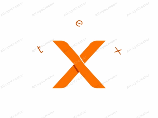 Dies ist ein minimalistisches Logo, das ein markantes "X"-Symbol zeigt. Das X ist in einem mutigen, modernen Stil gestaltet, der durch klare Linien und scharfe Kanten gekennzeichnet ist. Es besteht aus zwei dicken, sich kreuzenden orangefarbenen Linien vor einem schlichten weißen Hintergrund.